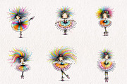 Whimsical Ballerina Clipart, a Seasonal Illustration by CreationArt (Thumbnail 3 of 7)