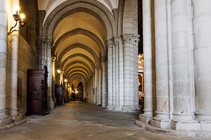 Arched Stone Corridor with Confessionals, Lugo Cathedral, Lugo,