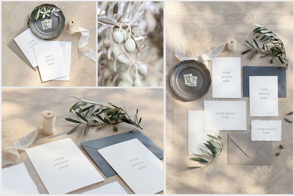 Summer Olive wedding mockups, photos, a Print Template by Tabita's shop (Photo 2 of 8)