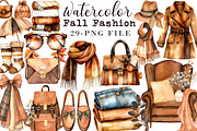 Watercolor Fall Fashion Clipart, an Illustration by Libby Wishes (Thumbnail 1 of 5)