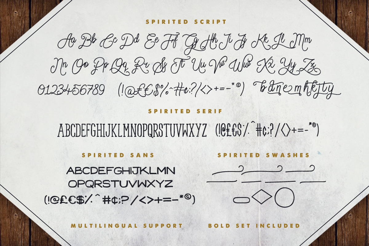 Spirited • 6 Fonts + Swashes preview 6