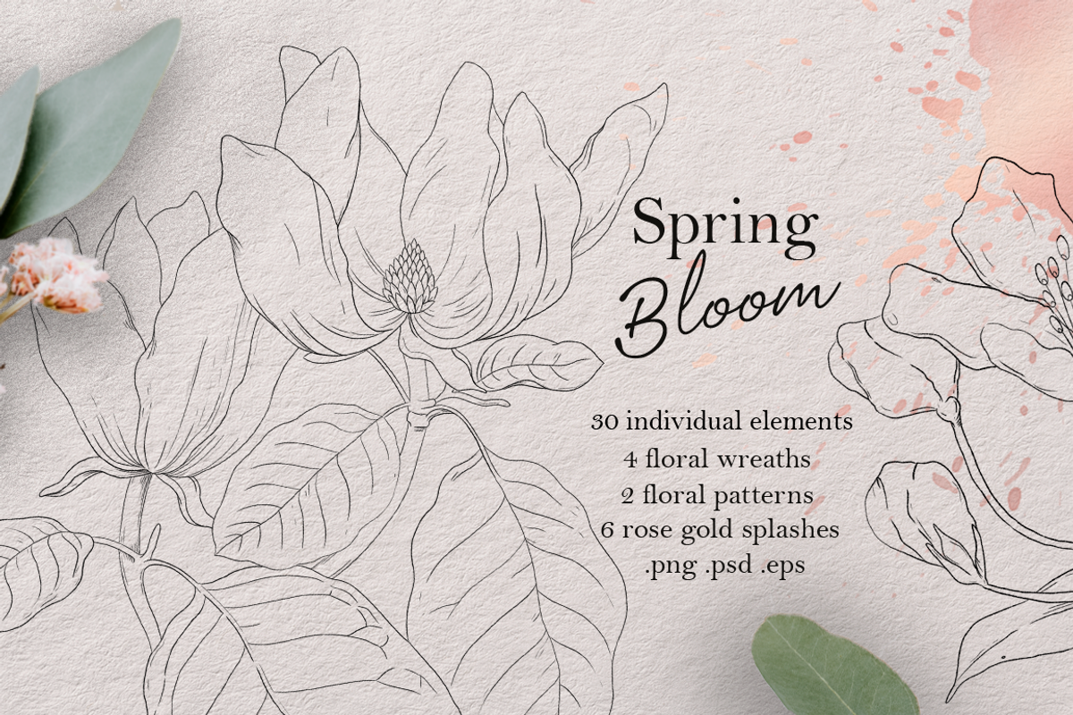 Spring flowers - pencil sketch set, a Decorative Illustration by Marine art (Photo 1 of 7)