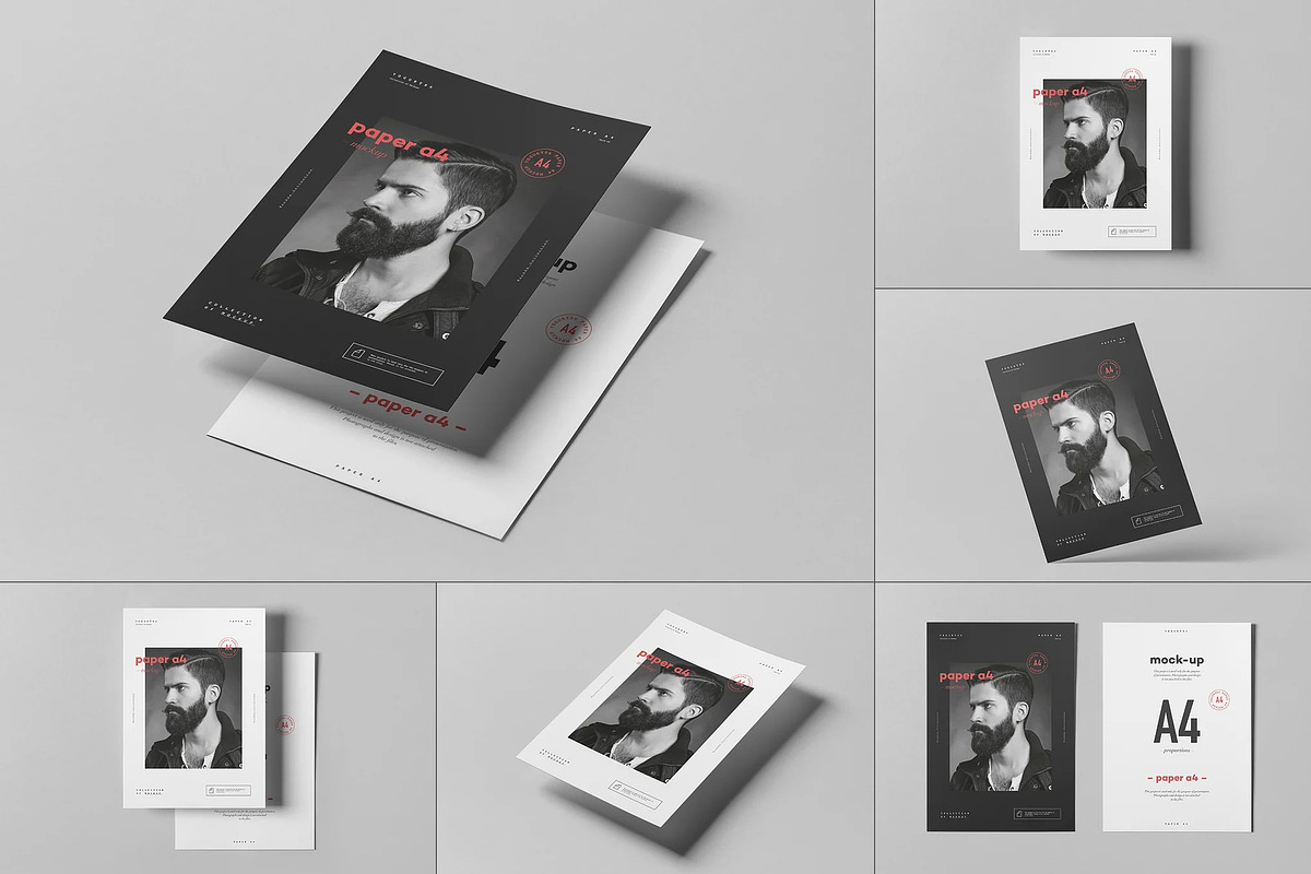 Paper A4 Mock-up, an Advertising Mockup by zippypixelstudio (Photo 1 of 12)