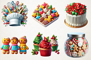 Holiday Baking Watercolor Set, an Illustration by RobertsArt (Thumbnail 7 of 7)