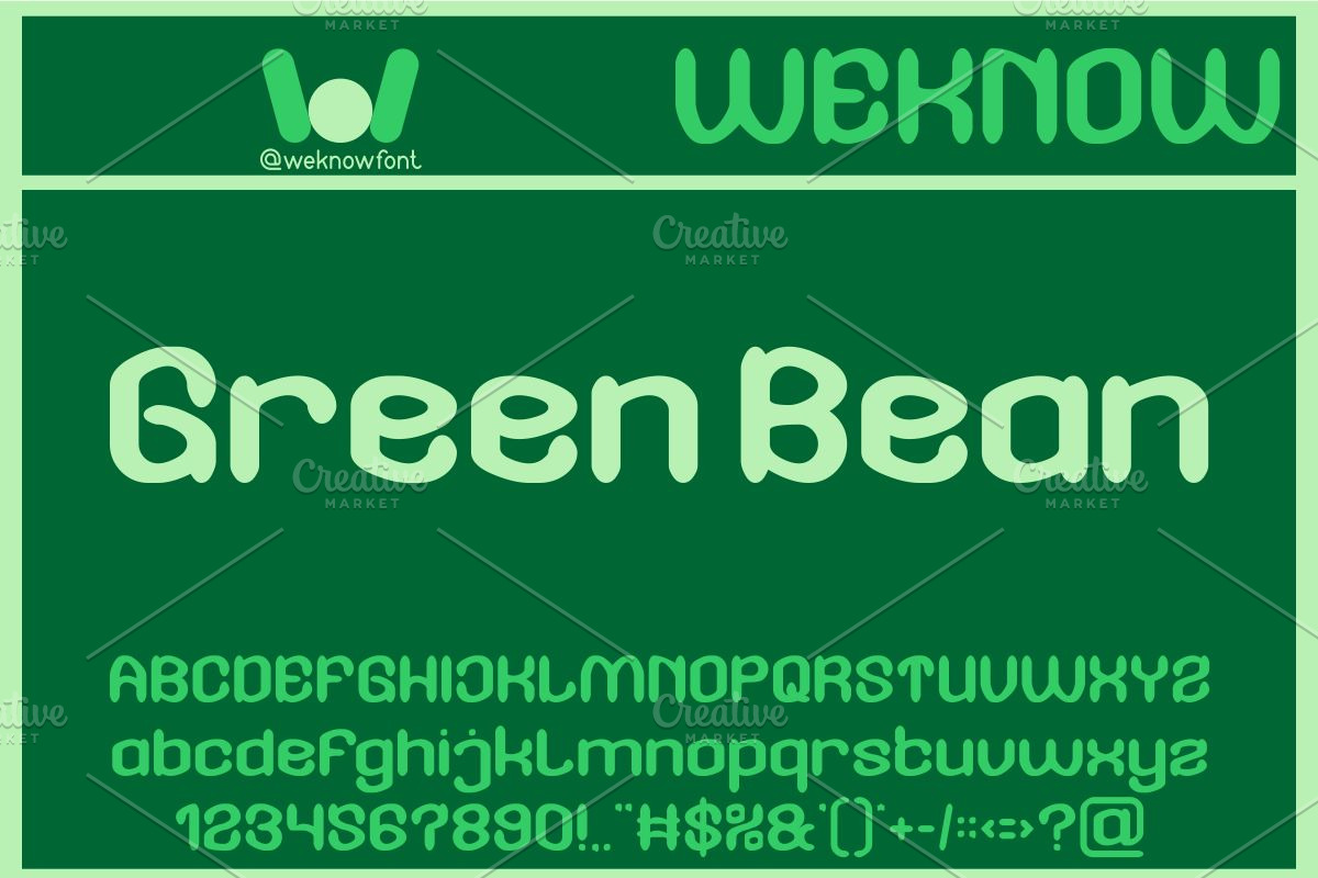 Green Bean font, a Font by weknow (Photo 1 of 8)