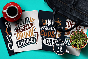 Handdrawn Coffee Quotes. Lettering.