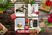 Polaroid Xmas mockup PSD, a Product Mockup by JAY MID IMAGE (Thumbnail 1 of 2)