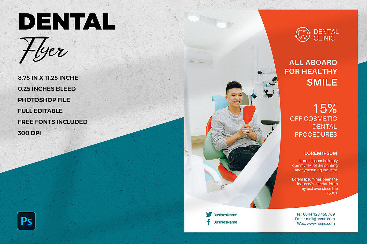 Dental Clinic Flyer Template - SK, a Flyer Template by UNIK Agency (Photo 1 of 2)