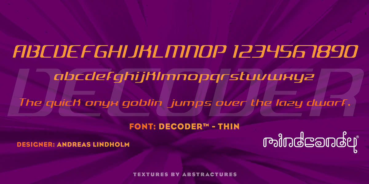 Decoder™, a Sans Serif Font by MINDCANDY (Photo 2 of 2)