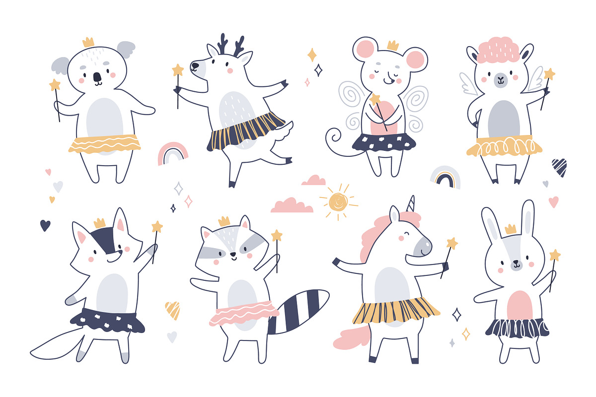 Cute scandi animals childish set, an Animal Illustration by Good Studio