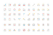 90 Real Estate Colored Line Icons, an Outline Icon by Creative Stall (Thumbnail 2 of 2)