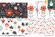 Folk Tribal Patterns (EPS format), a Pattern Graphic by Erica Hite (Thumbnail 1 of 5)