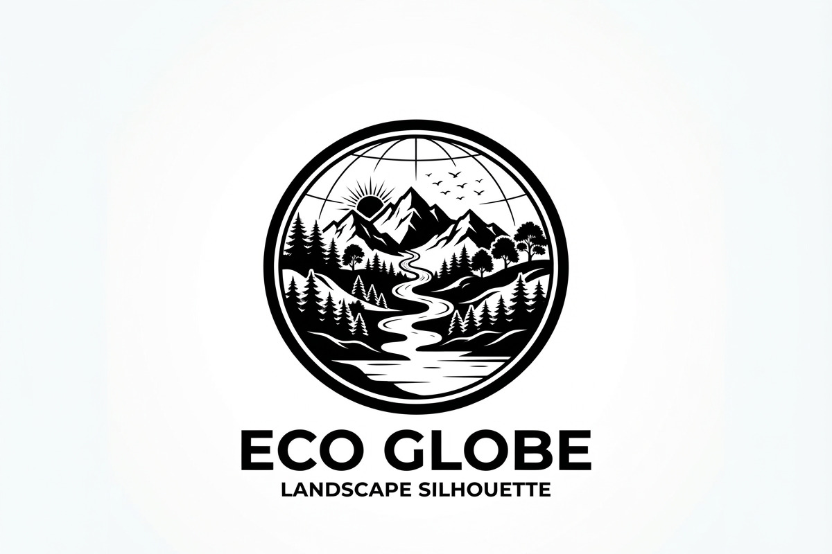 60 Eco Globe Landscape Silhouette, a Technology Illustration by Amazin_art (Photo 19 of 29)