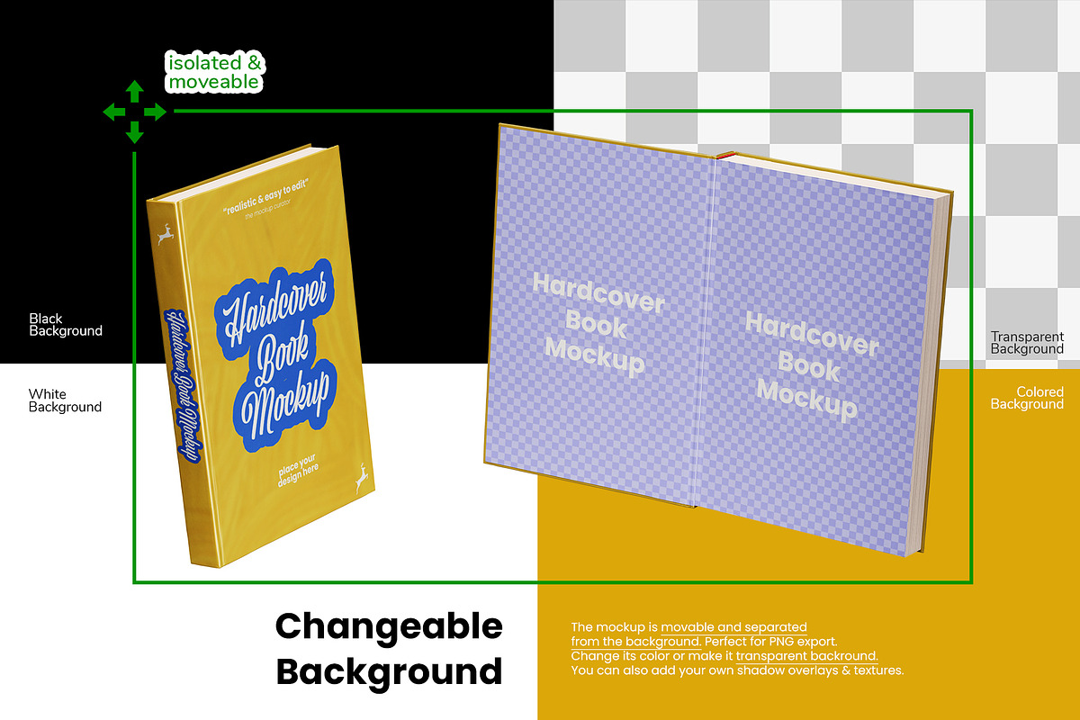 Hardback Book Cover PSD Mockup Set, a Books & Magazine Mockup by Remnand Studio (Photo 6 of 9)
