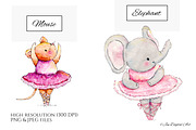 Watercolour Ballet Animals, an Animal Illustration by Jen Digital Art (Thumbnail 3 of 6)