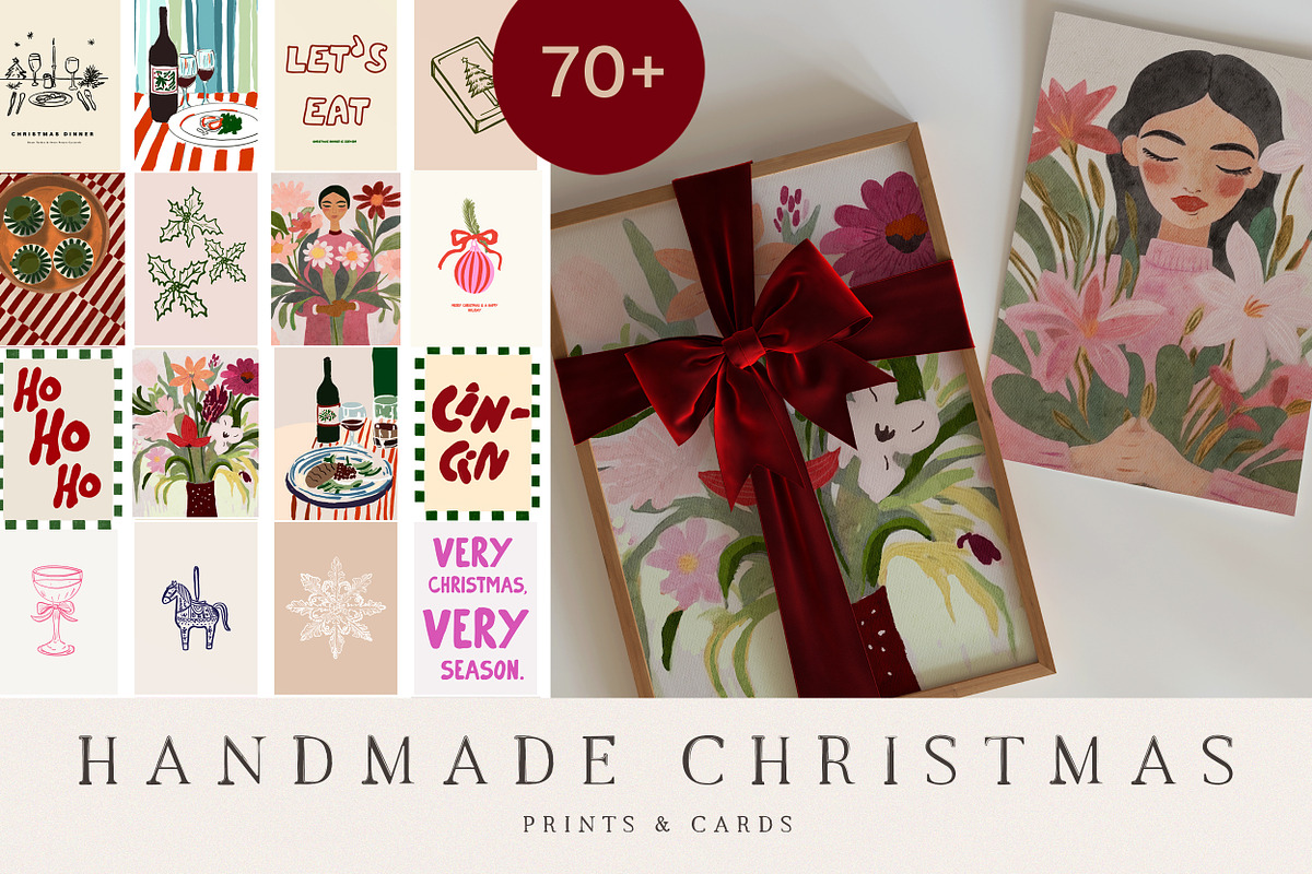 Modern Handmade Christmas Prints, a Background Graphic by Laras Wonderland (Photo 1 of 10)