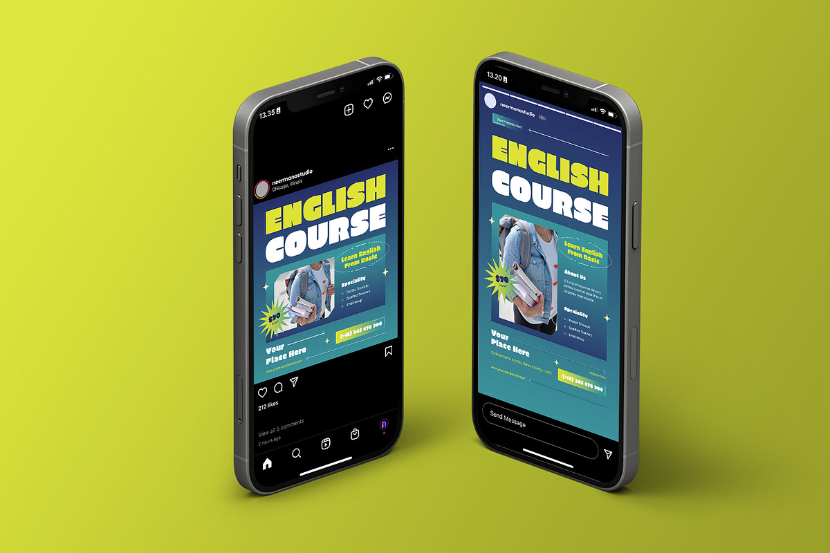 Language Course Flyer, a Flyer Template by Neermana