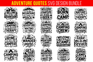 20 Adventure & Camping Quotes SVG, an Object Graphic by himelgfx