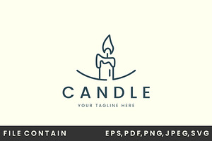 candle line art logo vector, a Branding & Logo Template by SD 22