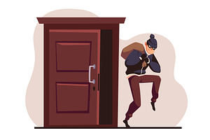 Thief robbed apartment. Male, a Person Illustration by YummyBuum