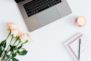Girlboss Desk Overlay with Macbook 
