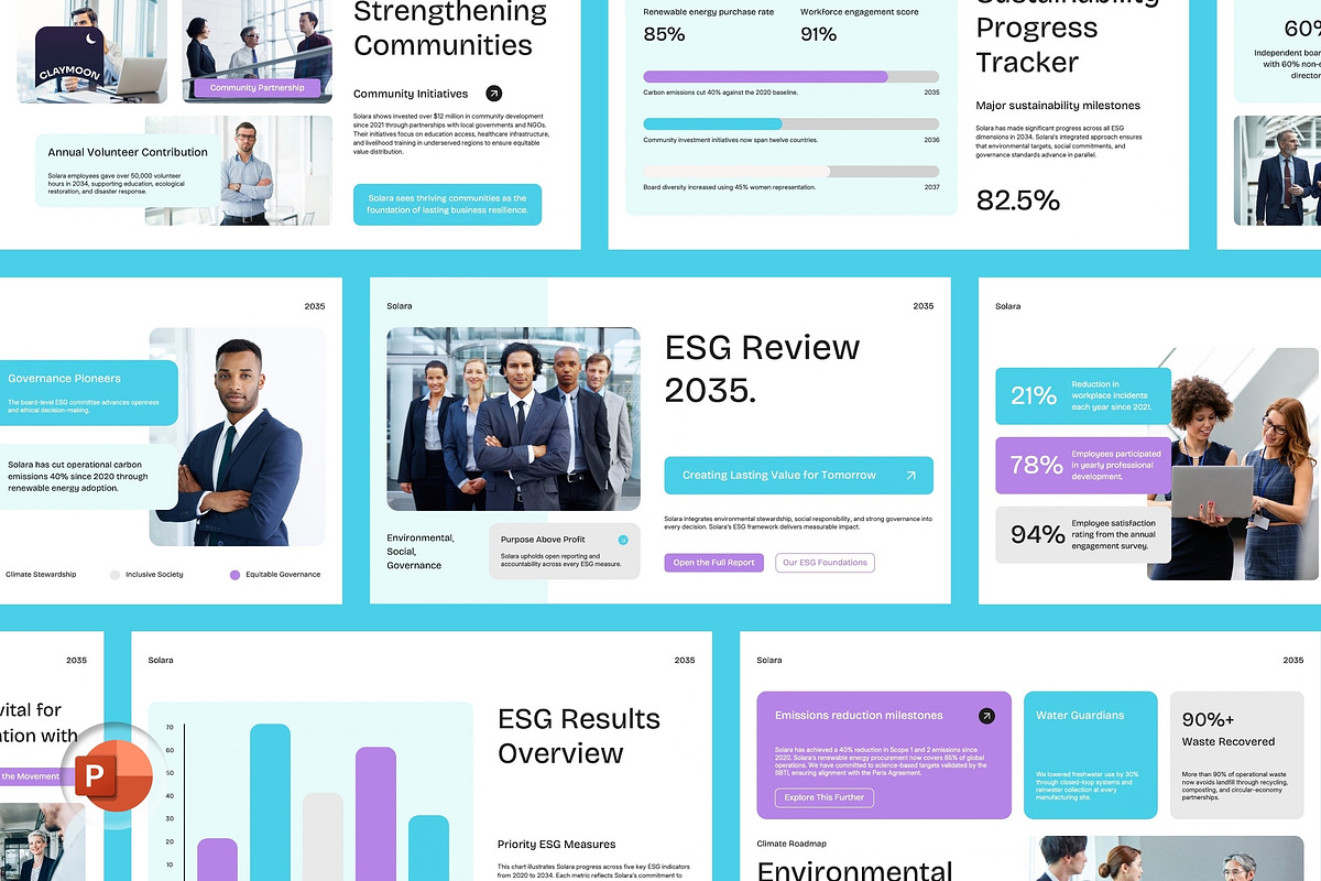 Modern ESG Corporate Report, a Presentation Template by Claymoon Lab (Photo 2 of 7)