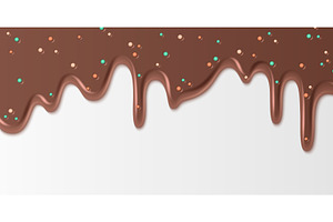 Chocolate ice cream drips with, a Food Illustration by art PVP - market