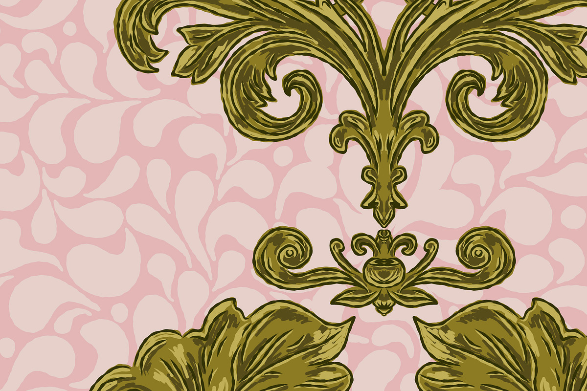 Vintage Lotus Art Nouveau Patterns, a Pattern Graphic by NayaChu (Photo 7 of 9)