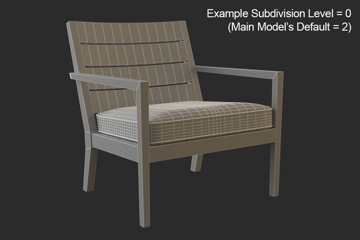Regatta Lounge Chair with Cushion, a Furniture 3D Model by Morne Studio (Photo 5 of 5)