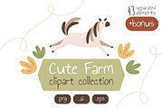 Farm Cliparts & Patterns, an Animal Illustration by Panna Limon Store (Thumbnail 2 of 7)