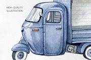 Watercolor farm food market car, a Transportation Illustration by yana.fefelova (Thumbnail 3 of 4)