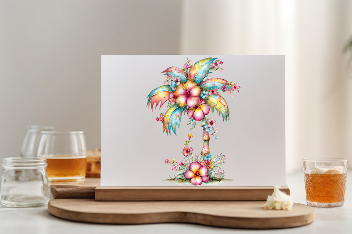 Whimsical Summer Palm Tree Clipart B, an Illustration by SVGArt (Photo 4 of 9)