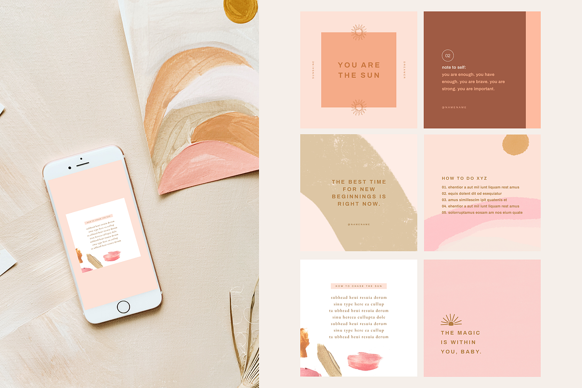 Sunrise Instagram Post Template Set, a Social Media Template by Brighten Made (Photo 3 of 4)