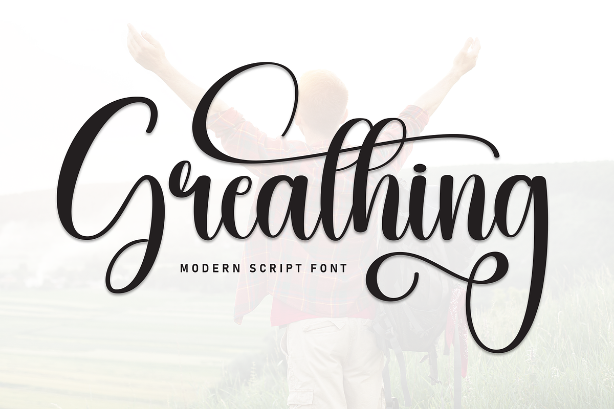 Greathing | Script Font, a Handwritten Font by Scratchones (Photo 1 of 9)