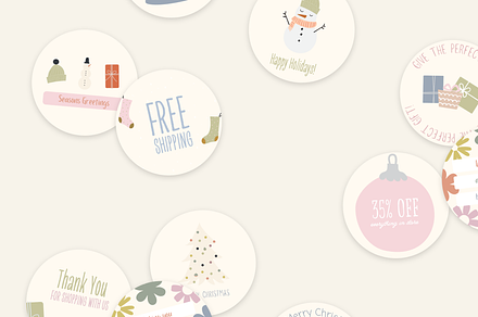 Holiday Sticker Canva Templates
