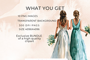 Bride and Bridesmaid Clipart, a Person Illustration by Anca Digital Vibe (Thumbnail 2 of 7)
