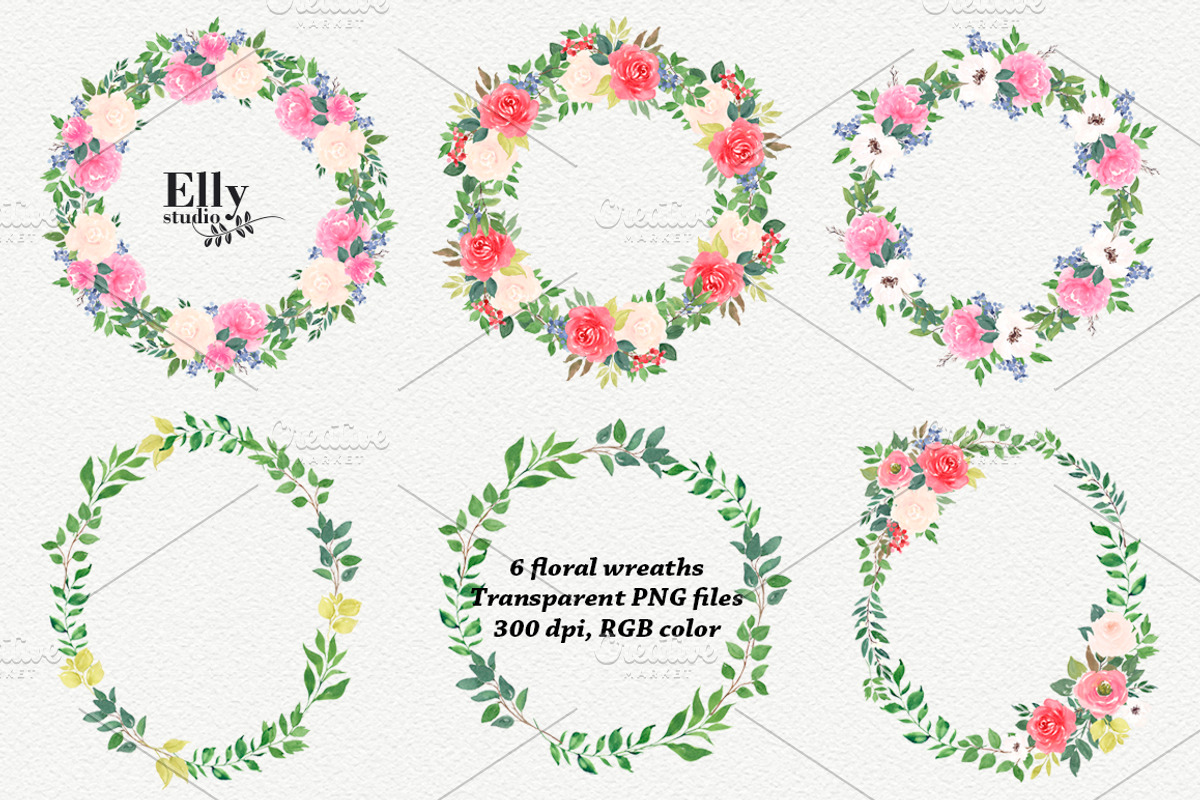 Watercolor flower Clip Art, an Illustration by Elly Studio (Photo 5 of 13)