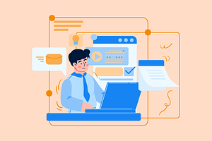Businessman and company message, a Person Illustration by Ahmad_Studio