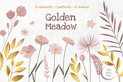 Delicate Wildflowers and Gold Leaves, an Illustration by Hanna's ArtLab (Thumbnail 1 of 7)