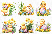 Watercolor Easter Spring Clipart, an Illustration by Craft Nest (Thumbnail 6 of 12)