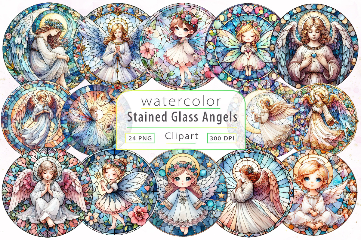 Stained Glass Angel Sublimation, a Work Illustration by Dream Creation (Photo 1 of 7)