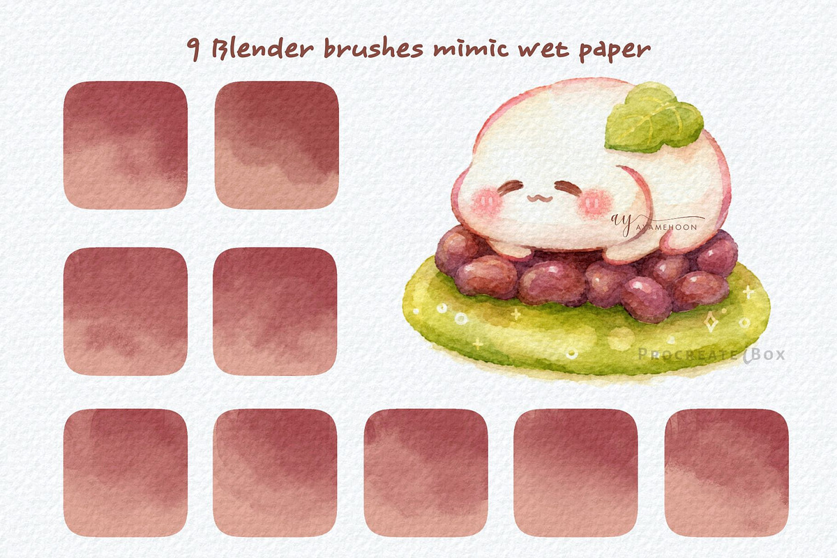 Procreate watercolor brush bundle, a Brush Add-On by ProcreateiBox (Photo 9 of 12)
