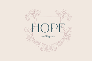 Hope- Hand-Drawn Wedding Crest, an Illustration by Velvet Letter Studio