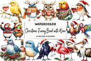 Christmas Funny Bird with Wine, an Illustration by DreamArtGraphic (Thumbnail 1 of 5)