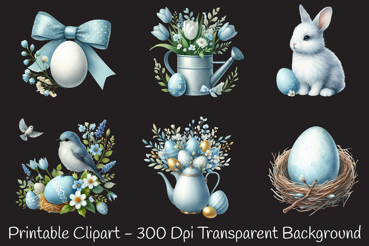 Neutral white Easter clipart, an Illustration by RobertsArt (Photo 3 of 7)