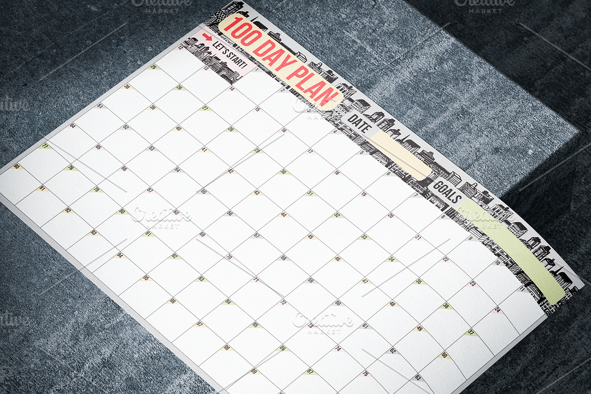 100 Day Challenge Habit Goal Planner, a Templates & Theme by IRSYART (Photo 8 of 9)