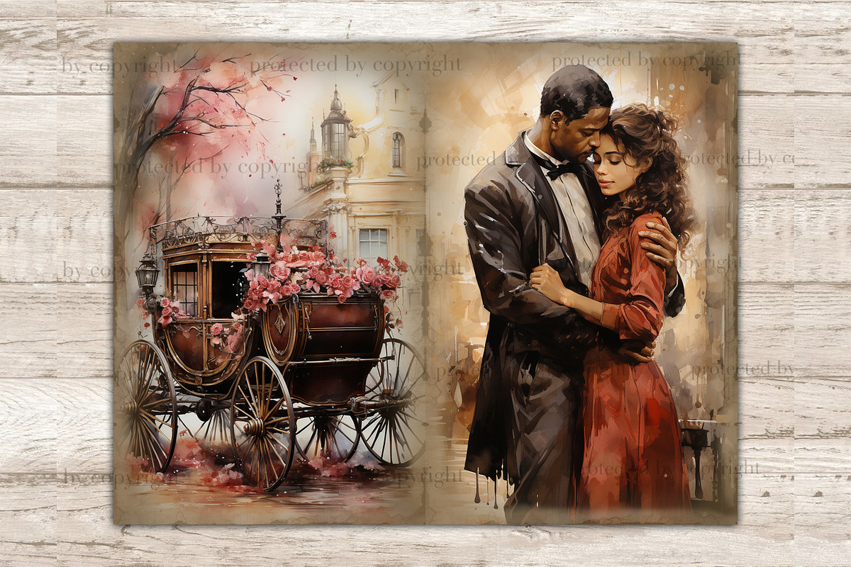 Valentines Day Junk Journal Paper, a Seasonal Illustration by GlamArtZhanna (Photo 5 of 9)