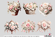 Vintage Romantic Flowers Cliparts, a Decorative Illustration by EdeniaArtStudio (Thumbnail 8 of 10)