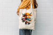 Cute Highland Cow Christmas clipart, a Seasonal Illustration by CreationArt (Thumbnail 7 of 7)