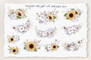 Watercolor Sunflowers and Cotton, an Illustration by Yuliya Art (Thumbnail 17 of 24)